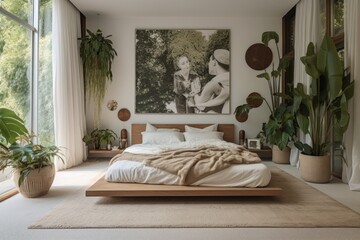 Bedroom plant furniture cushion.