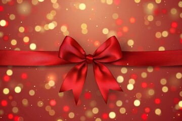 ribbon bow card note for christmas celebration greeting digital illustration