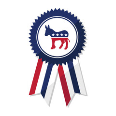 Democratic Party Badge vector illustration on white background