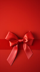 Bow on red background