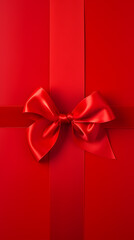 Bow on red background