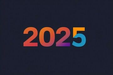 Numbers 2025 new year concept. Backdrop with selective focus and copy space