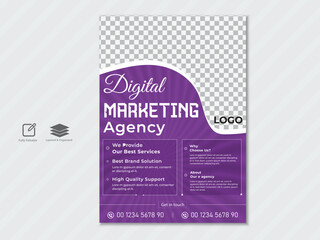 Creative corporate business flyer design template  for a digital marketing company or agency.