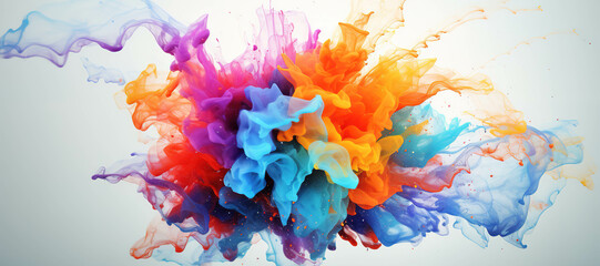 colorful watercolor ink splashes, paint 323