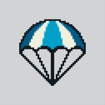 recommend clip art: Pixel art illustration Military Parachute. Pixelated Parachute. Military Parachute War pixelated for the pixel art game and icon for website and video game. old school retro.