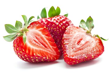 Strawberry fruit isolated on a white background.