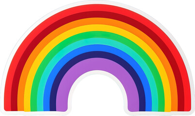 Obraz premium Rainbow sticker over isolated transparent background. Pride Day concept