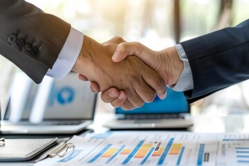 Businessman handshake for successful meeting and agreement on new project