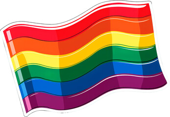 Rainbow LGBT pride flag over isolated transparent background