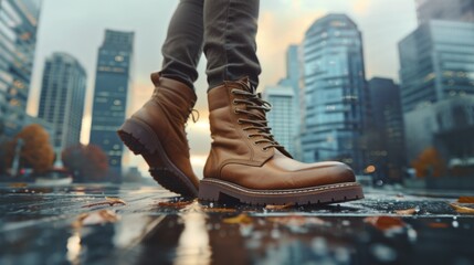 Urban Adventure Begins with One Step in Stylish Brown Leather Boots