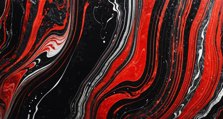 Abstract marble background in black and red.generative AI