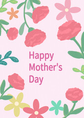 可愛い花の母の日メッセージカード