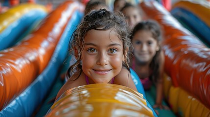 Bouncing Happiness: Kids Cherish Sunny Summer Moments