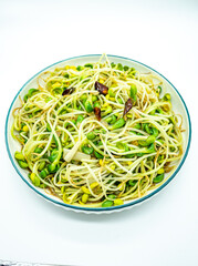 Chinese cuisine, home cooked dishes, stir fried pea sprouts