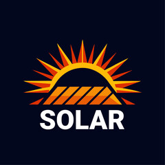 Fototapeta premium Solar Energy logo art ilustration Modern style (10)