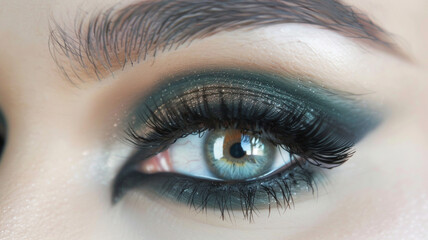  Intricately blended eyeshadow in a gradient of shades, creating a mesmerizing and elegant eye makeup look