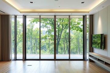 Bright and Spacious Apartment: Tree View Windows Integrating Indoor and Outdoor Tranquility