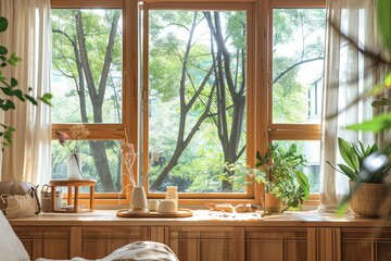 Sustainable Wood Design: Bright & Airy Apartment with Tree Views