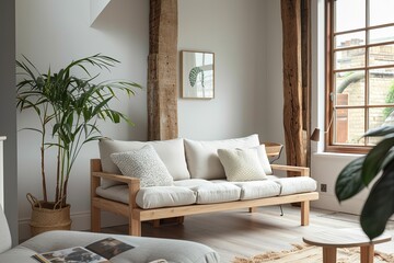 Light Wood Contemporary Living Space: Cozy Eco-Friendly Natural Decor