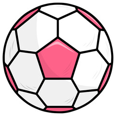 Pink Ball Soccer Football Doodle Drawing Illustration Icon