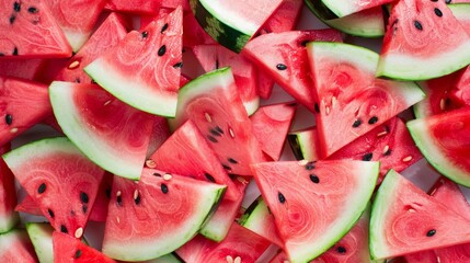 Close-up of Watermelon Slices with Seeds