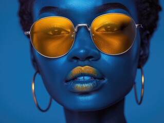 Portrait of a black woman wearing glasses.