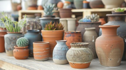 A collection of coilbuilt pots of various shapes and sizes showcasing the versatility of the technique..