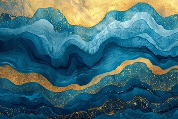 Gilded Oceanic Opulence: Velvet Azure Gradient