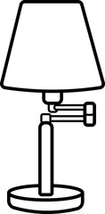 Table Lamp Vector Outline Illustration