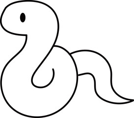 シンプルなヘビのモノクロイラスト