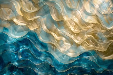 Regal Azure Elegance: Golden Gradient in Velvety Ocean Symphony