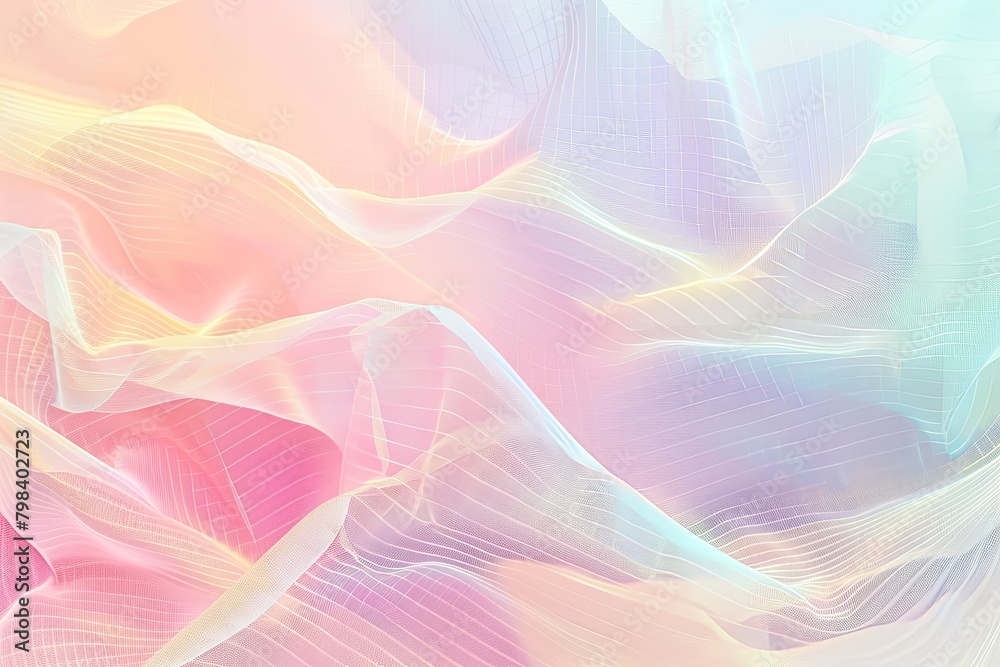 Wall mural ethereal mesh patterns: pastel abstract background with bright stain highlights