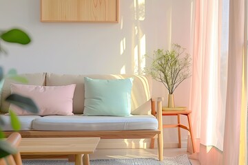 Scandinavian Wooden Furniture: Pastel-Colored Lounge Dream