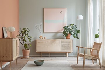 Scandinavian Space: Eco-Friendly Wooden Furniture in Soft Pastel Hues