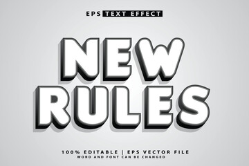 3d new rules editable text effect premium eps