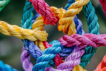 Colorful Rope Unity: Diverse Colors Strengthen Team Bonds