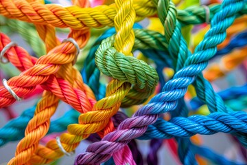 Strength and Support in Colorful Team Rope Network for Collaborative Businesses