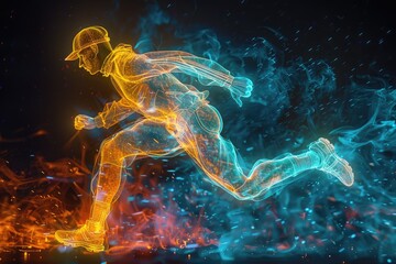 Dynamic Runner with Energetic Aura.