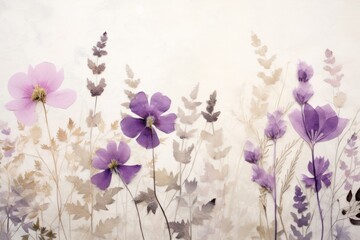Real Pressed mixed purple flowers backgrounds lavender blossom.