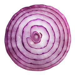  A slice of red onion, its intricate layers detailed in high definition, transparent background, PNG Cutout