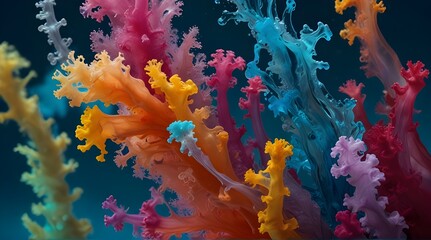 colorful underwater fragile formation fantasy abstract isolated .Generative AI