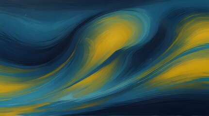 Abstract blue and yellow sea wavy background isolated .Generative AI