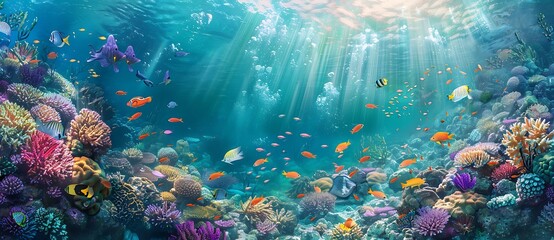Fototapeta na wymiar Coral reef and fishes