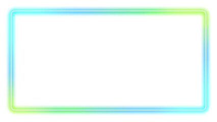 ネオンのフレーム　枠　飾り　素材　キラキラ　シンプル　さわやか　囲み　見出し　飾り罫　白背景　白バック　透過　16:9