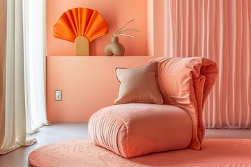 PEACHY URBAN HOME DESIGN: Trendy Comfortable Furniture & Stylish Orange Accent