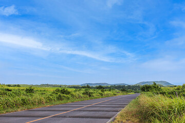 도로, 하늘, 고속도로, 초원, 목초, 아스팔트, 여행, 드라이빙, 드라이브