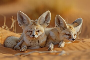 A Desert Fox in the Egyptian Sahara, fennec fox, fennec fox on a white background in studio