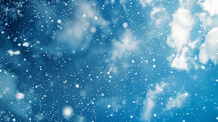 Obraz premium Snowflakes glistening under the sunny blue sky offering a serene winter spectacle