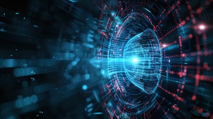 Obraz premium Abstract Artificial Intelligence Technology web background Cyberspace concept