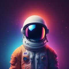 Astronaut Portrait Illustration Digital Painting Galaxy Astrology Background Design